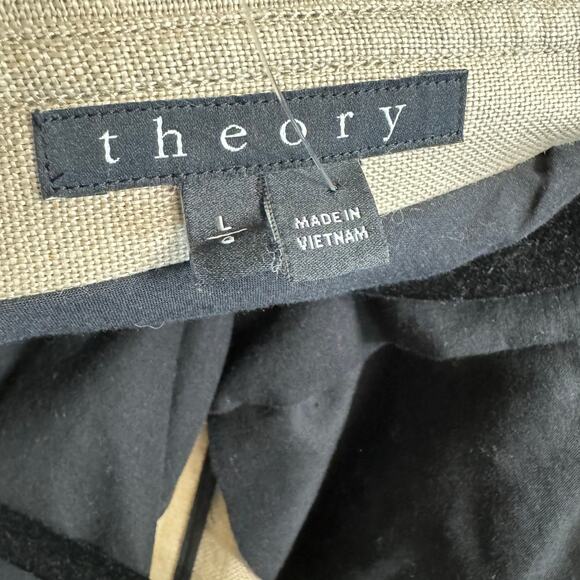 Theory Women's Katara Linen Vest Belted Sleeveless Flax Safari Natural Women's L - Picture 12 of 14